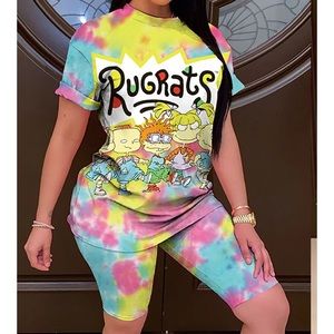 Tie Dye Rugrats Shirt and Shorts